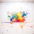 Vibrant Paint Splatters: Captivating Abstract Art Composition