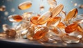 Dynamic capture of floating Omega-3 fish oil capsules