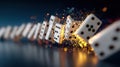 Dynamic Cascade of Falling Dice with Colorful Explosion Effect Royalty Free Stock Photo