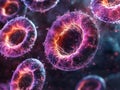 Dynamic cell division process in vibrant microscopic detail for scientific exploration Royalty Free Stock Photo