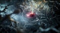 Dynamic cellular communication in a microscopic environment nature digital illustration science abstract concepts