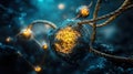 Dynamic cellular network microcosm digital art sci-fi environment close-up viewpoint interconnected concepts for innovation