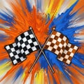 Dynamic checkered flags Royalty Free Stock Photo