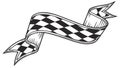 Dynamic Checkered Ribbon Banner Element, vector design Generative AI Royalty Free Stock Photo