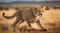 Dynamic Cheetah in Full Stride Royalty Free Stock Photo