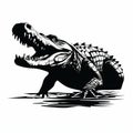 Dynamic Chiaroscuro Alligator Sticker - Clean Design
