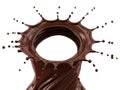 Dynamic chocolate splash isolated on white background Royalty Free Stock Photo