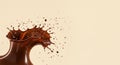 Dynamic chocolate splash on neutral background captures motion and texture Royalty Free Stock Photo