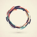 Dynamic circular design with colorful arrows showcasing movement and transition on a light background. Generative AI Royalty Free Stock Photo