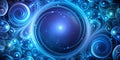 dynamic circular swirls of midnight blue and azure ideal for an elegant abstract background Generative By AI