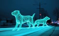 Dynamic City Life Captured in Minimalistic Canine Wire Sculptures AI Generated