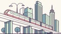 Dynamic City Transport: Elevated Train Modern Metropolis, vector design Generative AI Royalty Free Stock Photo