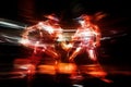 Dynamic Clash: Abstract Motion Blur of Intense Boxing Match