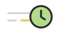 Dynamic Clock Timer Icon with Green Accent. Efficient Time Management, vector design Generative AI Royalty Free Stock Photo