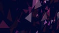 Dynamic close up pattern background of pink and purple big polygons that fall down slow in chaotic manner on dark purple