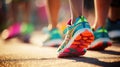 Marathon Momentum: Runners\' Shoes in Motion. Generative Ai