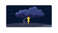 Dynamic Cloud Lightning Storm Vector Scene, vector design Generative AI Royalty Free Stock Photo