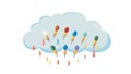 Dynamic Cloud Raining Blocks for Digital Concepts, vector design Generative AI Royalty Free Stock Photo