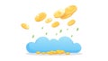 Dynamic Cloud Raining Gold for Prosperity, vector design Generative AI Royalty Free Stock Photo