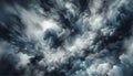 Dynamic Clouds: Dramatic Swirls in Stormy Hues of Dark Blue, Gray, and White Creating Abstract Atmospheric Visual Royalty Free Stock Photo