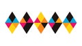 Dynamic CMYK Geometric Triangles Pattern, Abstract Tech Background, vector design Generative AI Royalty Free Stock Photo