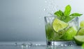 Dynamic cocktail muddler crushing fresh lime and mint for a flavorful beverage experience in a modern setting Royalty Free Stock Photo