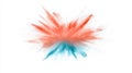 Dynamic collision of blue and orange powder explosion, a vibrant abstract cloud Royalty Free Stock Photo