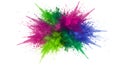 Dynamic Color Blast: Explosive Powder Cloud on White Background Royalty Free Stock Photo