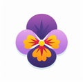 Dynamic Color And Delicate Minimalism: Pansy Icon Vector Illustration Royalty Free Stock Photo