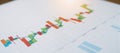 Dynamic colorcoded bar graphs displaying changing financial data stock marketsbanking