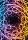 A dynamic, colorful abstract design featuring intertwined, flowing lines in a gradient of blue, Royalty Free Stock Photo