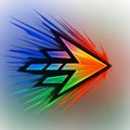 A dynamic, colorful arrow design pointing Royalty Free Stock Photo