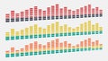 Dynamic colorful equalizer bars, energetic sound visualization. vector design Generative AI Royalty Free Stock Photo