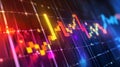 Dynamic and Colorful Financial Data Visualization Chart Representing Stock Market Trends