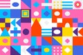 Dynamic Colorful Geometric Mosaic Pattern with Abstract Shapes and Bold Design Royalty Free Stock Photo