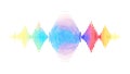 Dynamic Colorful Sound Waves Vector. Abstract Audio Frequency Visualization, vector design Generative AI Royalty Free Stock Photo