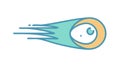 Dynamic comet or meteor icon: speed, space, swiftness, and celestial event, vector design Generative AI Royalty Free Stock Photo