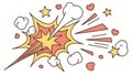 Dynamic Comic Book Explosion Bubble, Action Graphic Element, vector design Generative AI Royalty Free Stock Photo