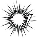Dynamic Comic Style Explosion Burst with Exclamation Mark Royalty Free Stock Photo