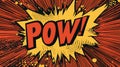 Comic book explosion with the word pow in a burst of energy .ai generated Royalty Free Stock Photo