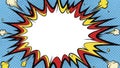 Dynamic Comic Book Explosion Speech Bubble Background with Halftone Dots Royalty Free Stock Photo