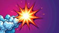 Dynamic comic book explosion with vibrant color splashes and impactful smoke cloud. Generative AI Royalty Free Stock Photo