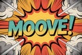 Moove comic book explosion graphic vector illustration design element art Royalty Free Stock Photo
