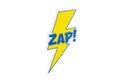 Dynamic comic lightning bolt graphic with \'ZAP!\' text for action Royalty Free Stock Photo