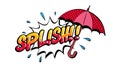 Dynamic Comic Pop Art Umbrella with SPLISH Effect, vector design Generative AI Royalty Free Stock Photo