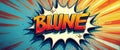 Dynamic comic-style explosion featuring the word BLUNE Royalty Free Stock Photo