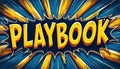 Dynamic comic-style explosion featuring the word PLAYBOOK Royalty Free Stock Photo