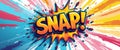 Dynamic comic-style explosion with the word SNAP Royalty Free Stock Photo