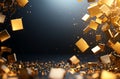 Dynamic composition of floating golden cubes creating a visually stunning abstract scene Ideal for tech and finance themes