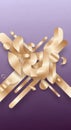 Abstract Golden Geometric Shapes on Purple Gradient Background Royalty Free Stock Photo
